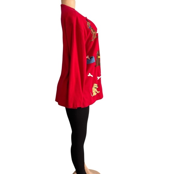 Bechamel Vintage Quirky Red Cardigan with Dog and Bone Embroidery - Picture 6 of 9